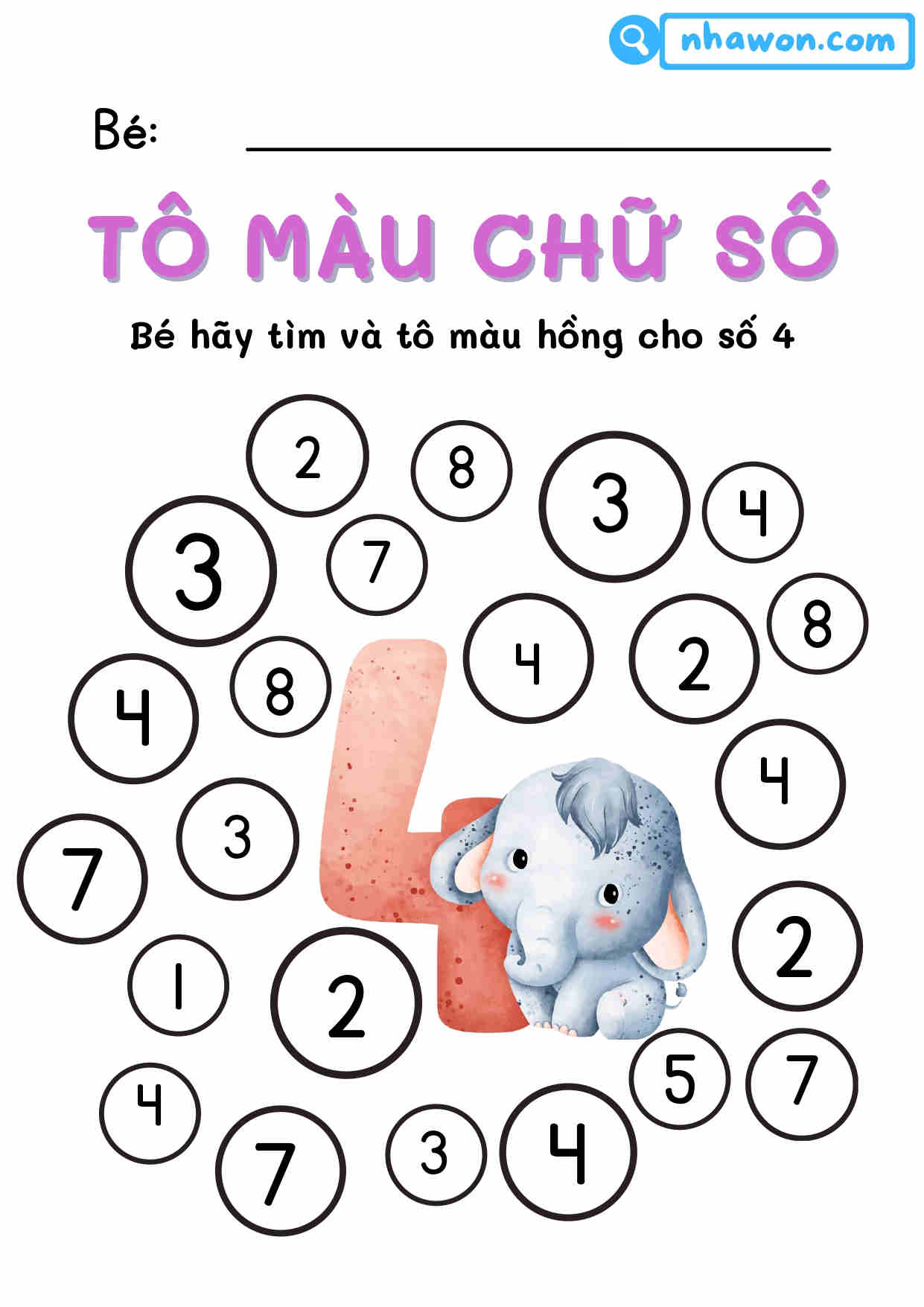tô màu số 4