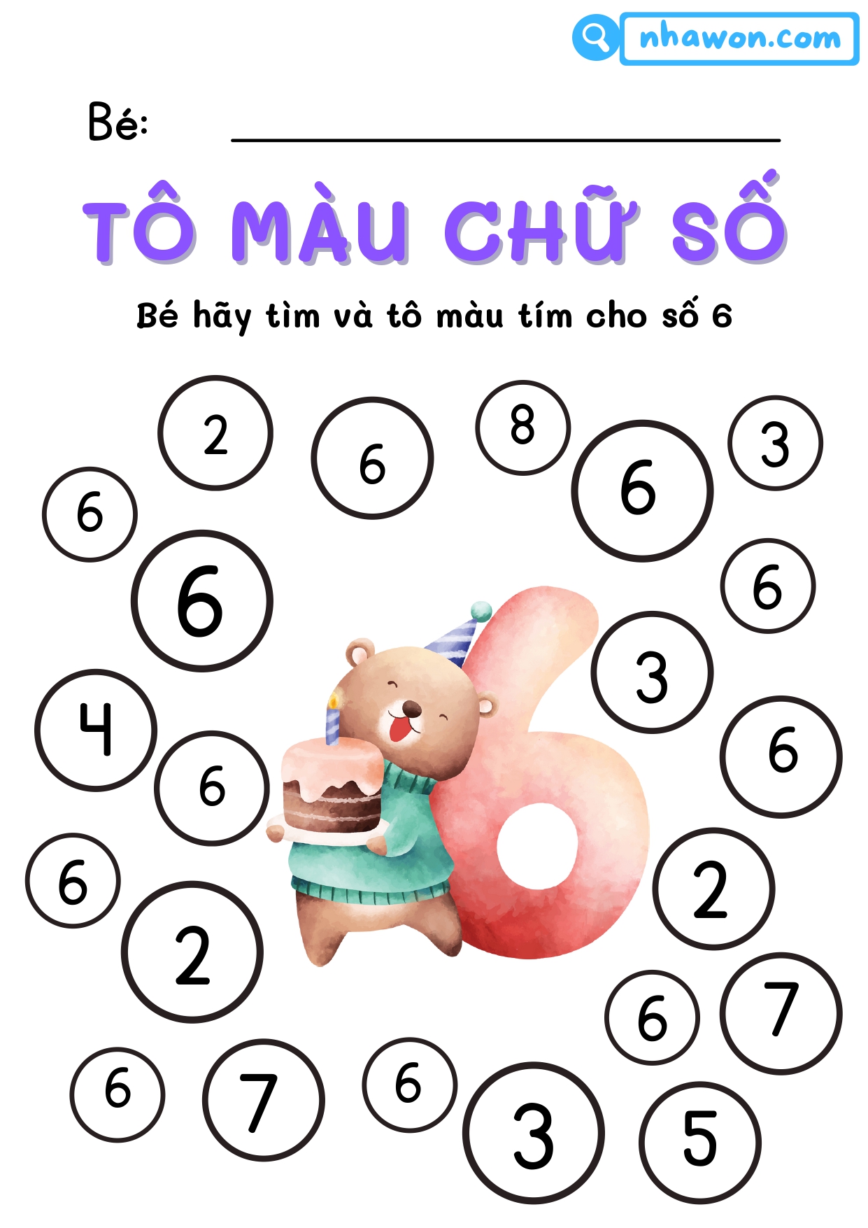 tô màu số 6