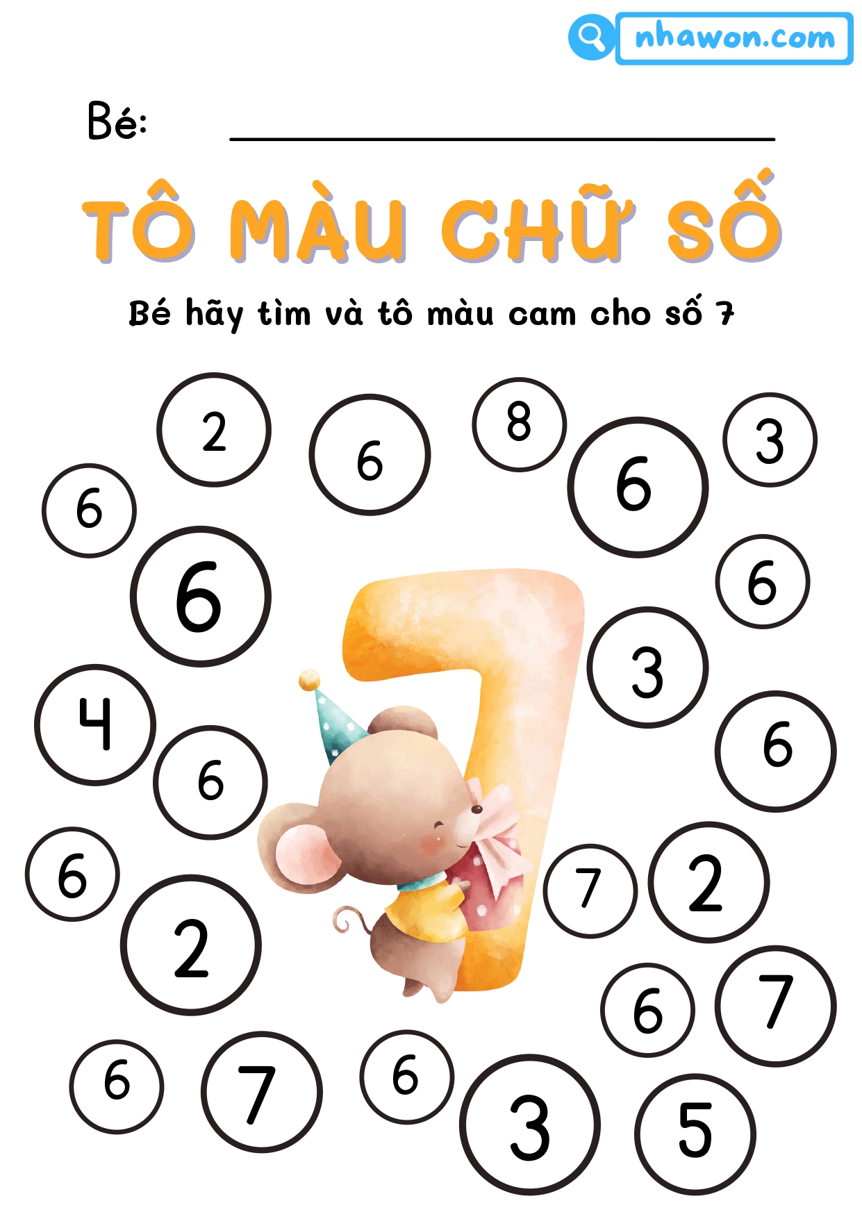 tô màu số 7