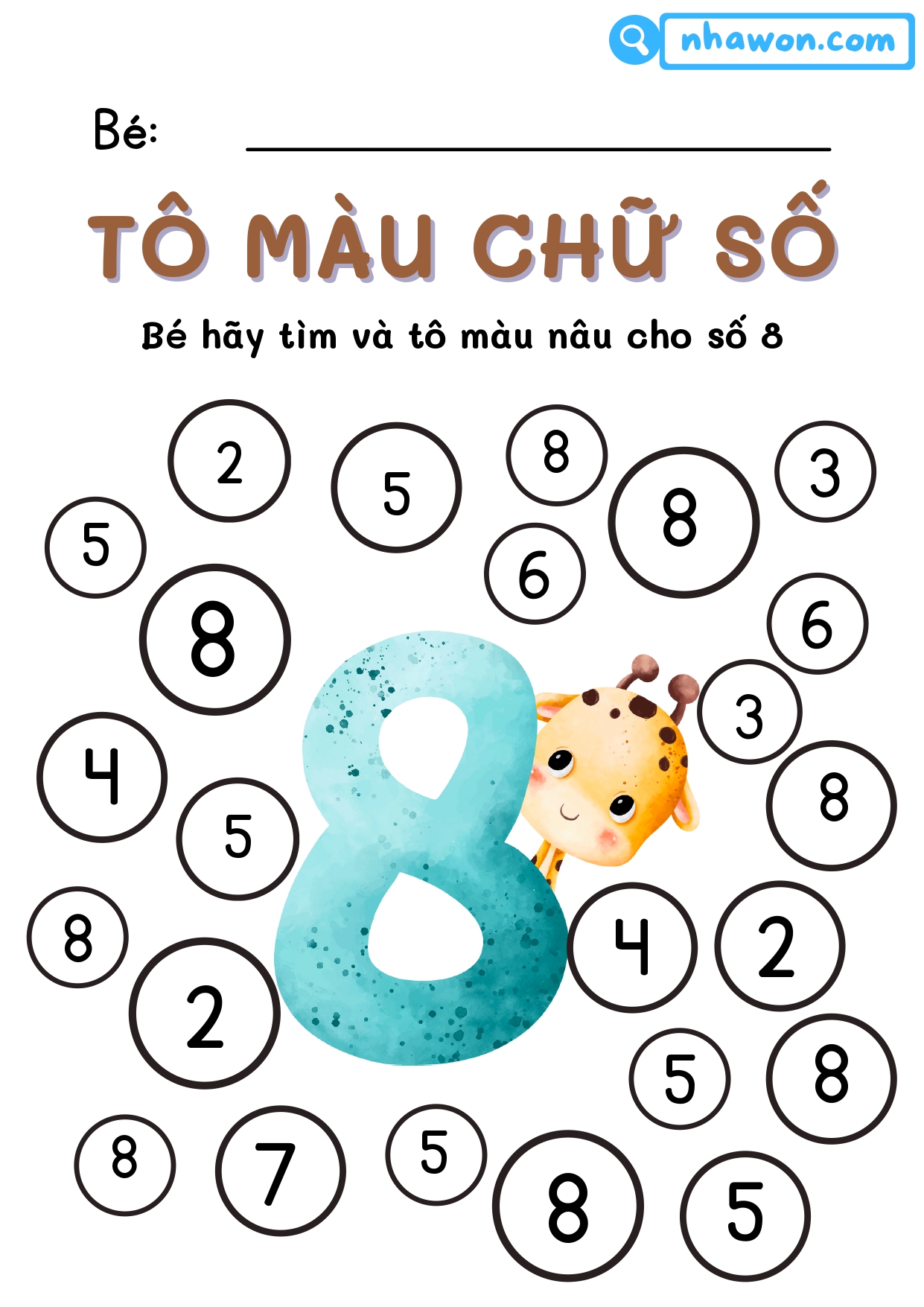 tô màu số 8