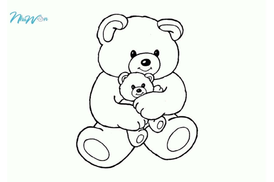 Tranh tô màu theo số Gấu Dâu siêu dễ thương cho bé