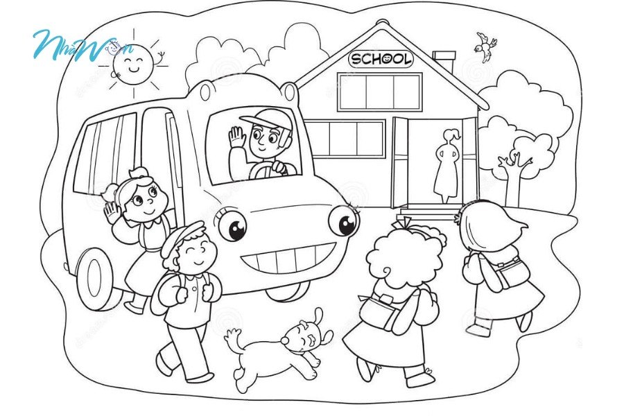 Tranh tô màu trường mầm non: Rèn luyện kỹ năng cho các bé