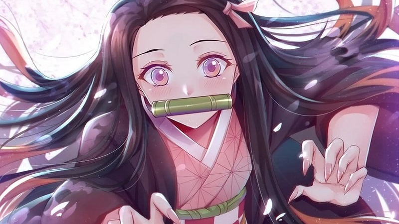 Anime tranh tô màu nezuko chibi