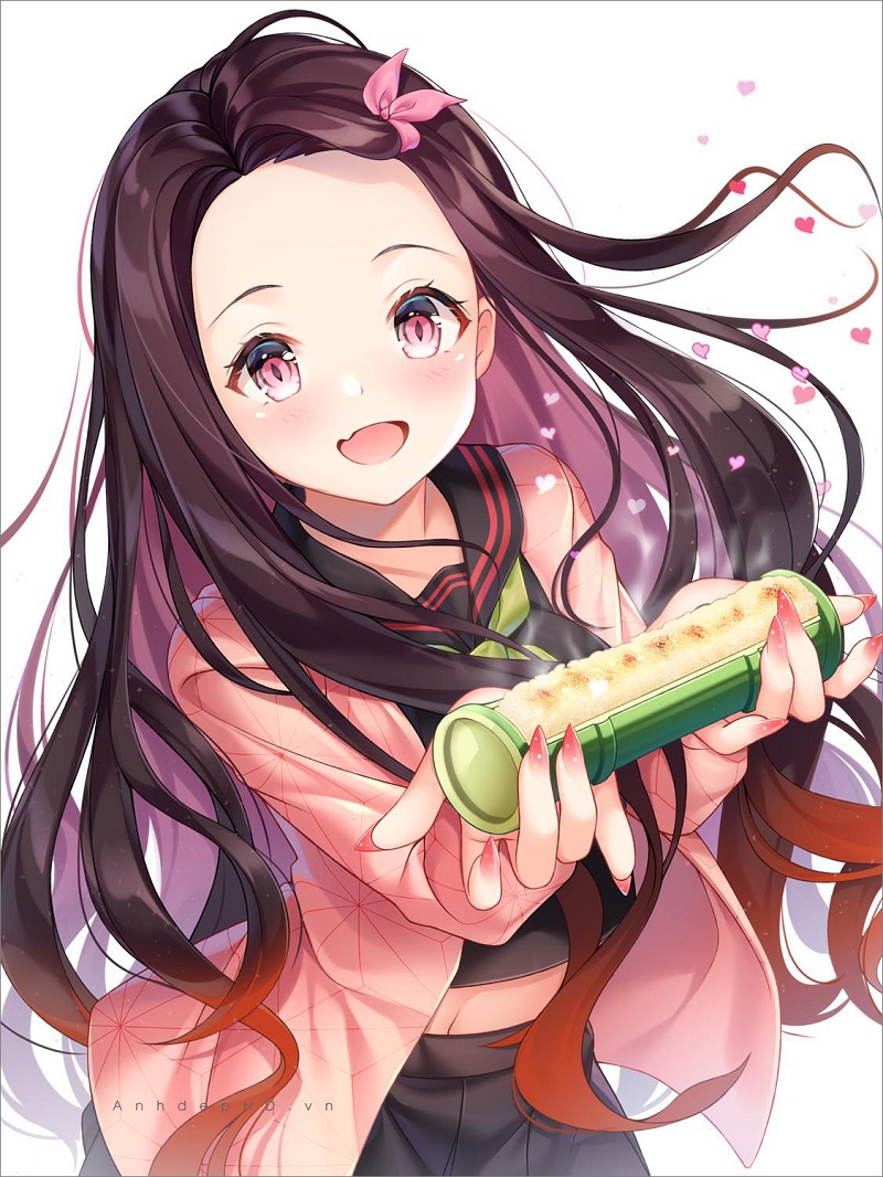 Nezuko chibi cute tranh tô màu anime cute