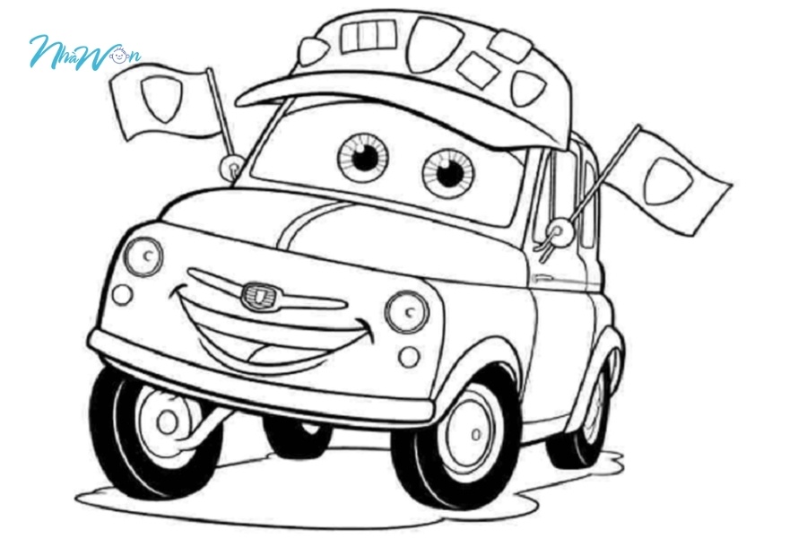 Bộ tranh oto cho bé tô màu