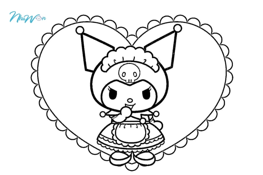 Tranh tô màu kuromi cho bé gái
