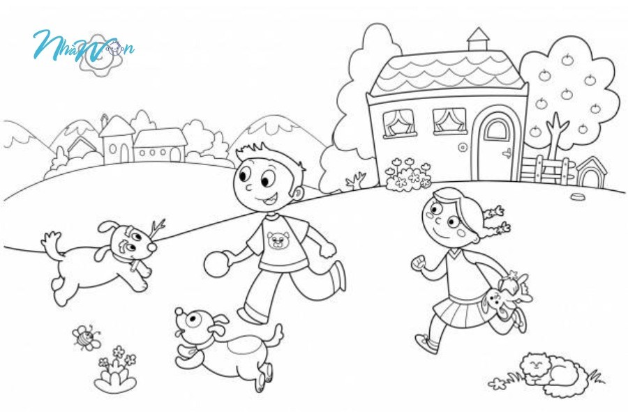 Bộ tranh tô màu trường mầm non