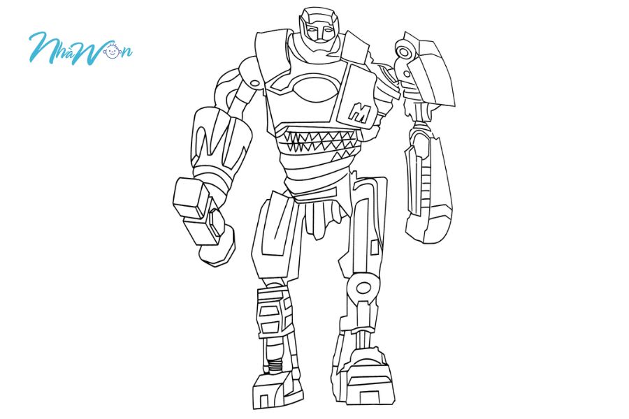 In tranh tô màu robot miễn phí