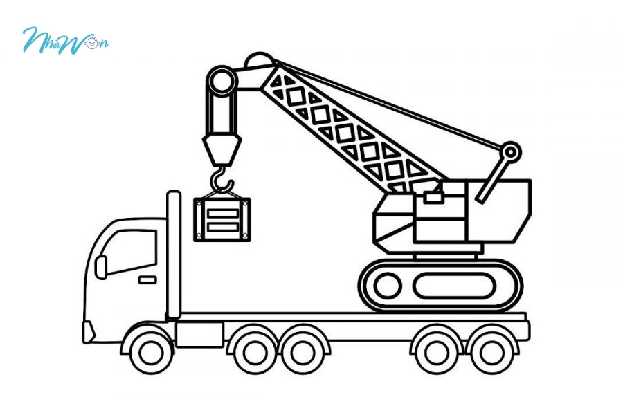Khám phá bộ tranh tô màu xe cần cẩu