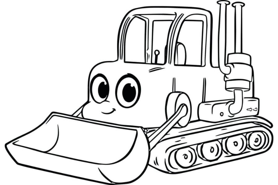 Những điều thú vị tranh tô màu máy xúc cho bé
