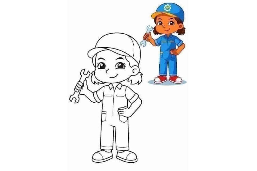 Tải bộ tranh nghề nghiệp tô màu