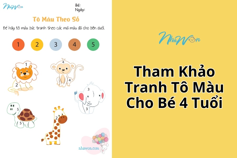 Tham khảo tranh tô màu chữ số cho bé 4 tuổi