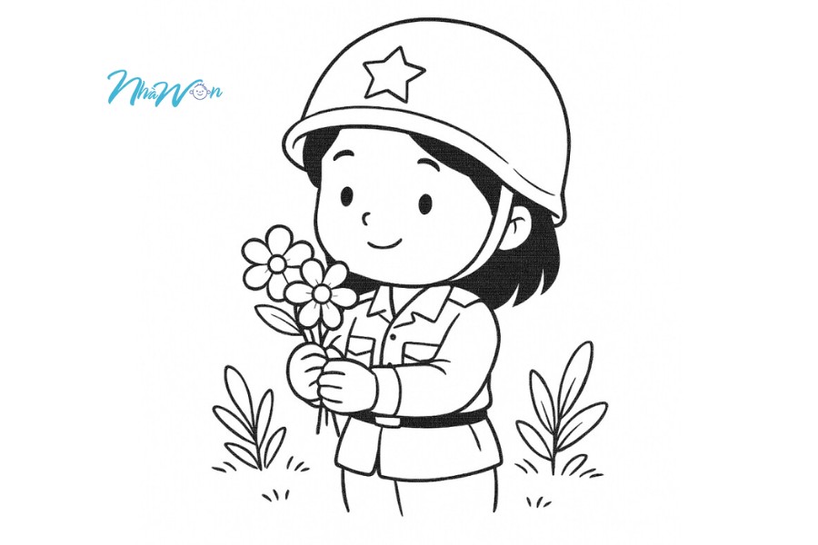 Tranh tô màu bộ đội lục quân