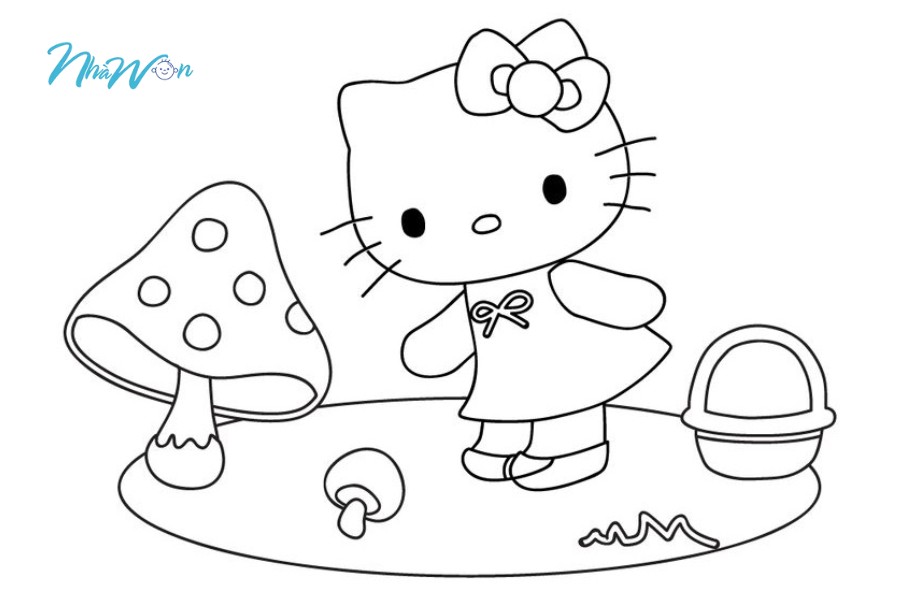 Tranh tô màu cho bé hello kitty 2 tuổi