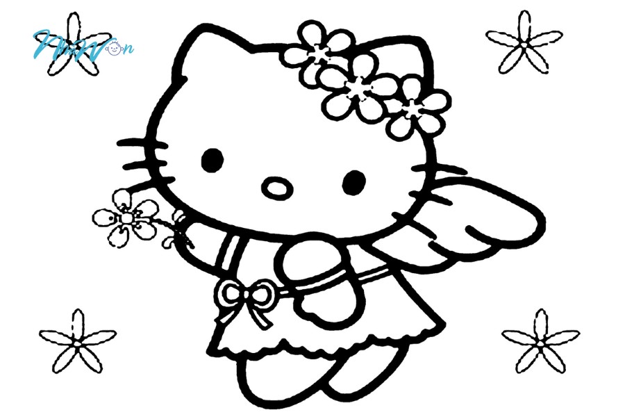 Tranh tô màu cho bé hello kitty 5 tuổi