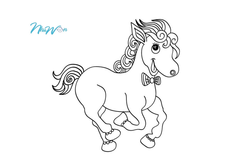 Tranh tô màu chú ngựa Pony 2 tuổi