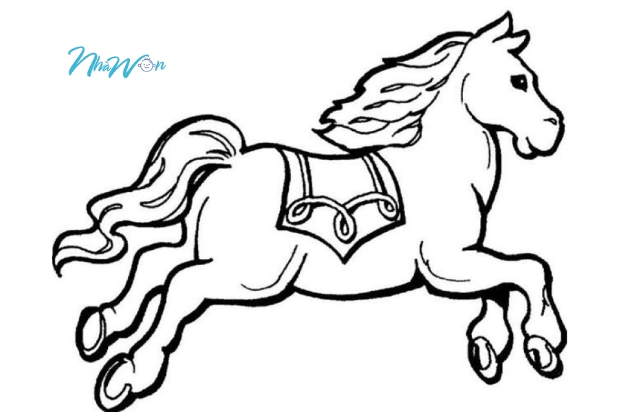 Tranh tô màu chú ngựa Pony 3 tuổi
