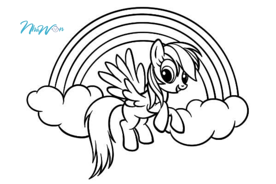Tranh tô màu chú ngựa Pony 4 tuổi