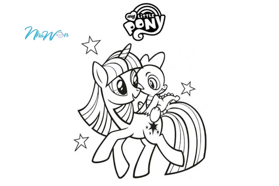 Tranh tô màu chú ngựa Pony 6 tuổi
