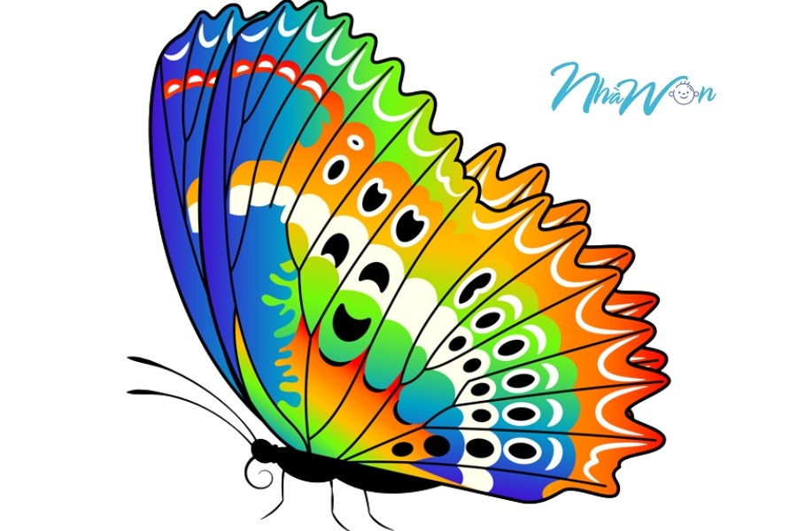 Tranh tô màu con bướm thiên nhiên