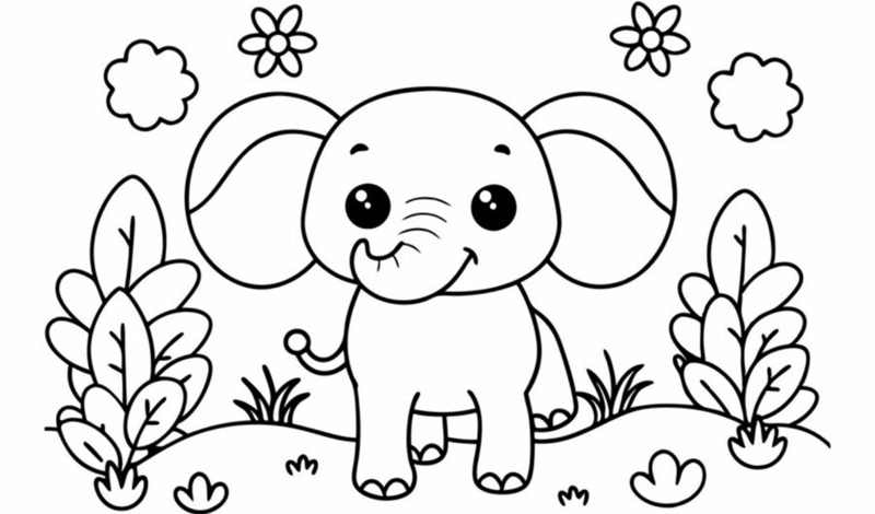 Tranh động vật dễ thương khơi gợi hứng thú tô màu cho bé