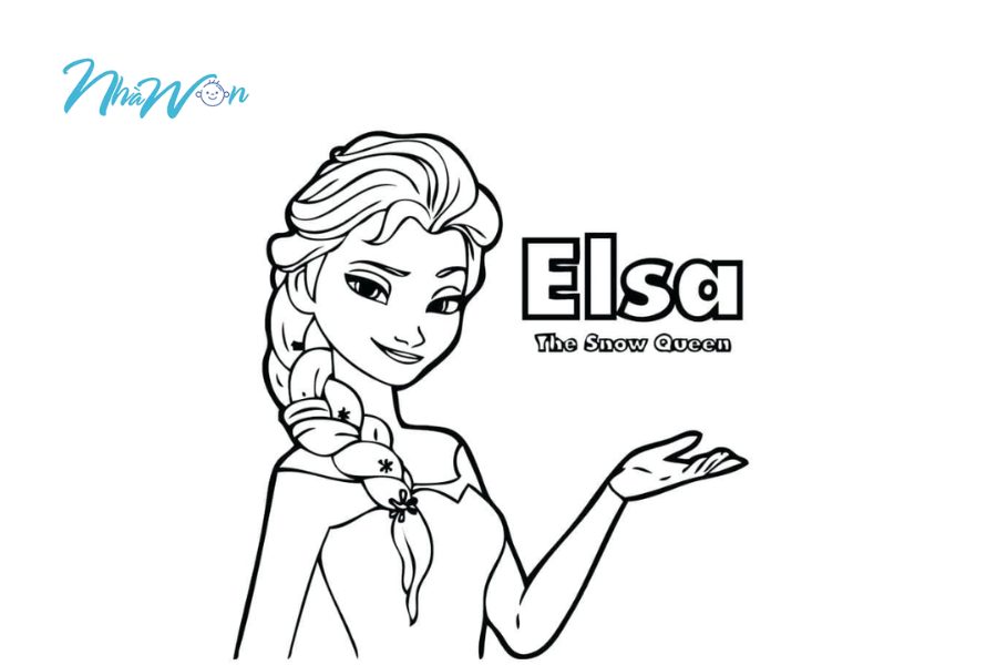 Tranh tô màu elsa tuyết trắng
