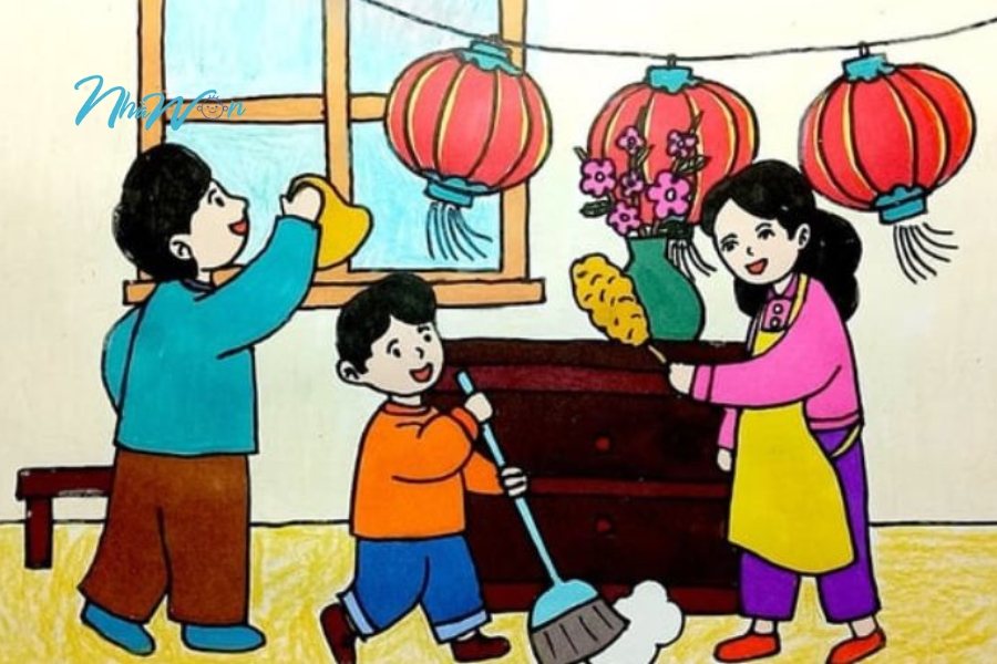 Tranh tô màu gia đình cho bé 5 tuổi