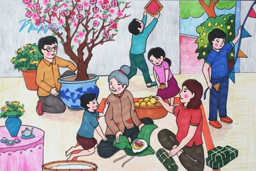 Tranh tô màu gia đìnhh cho bé 6 tuổi