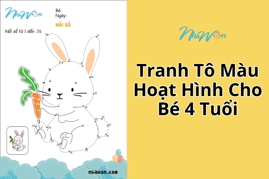 Tranh tô màu hoạt hình cho bé 4 tuổi