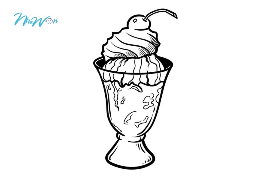 Tranh tô màu kem sundae
