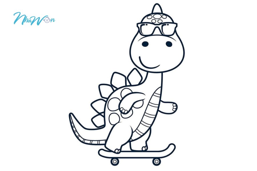 Tranh tô màu khủng long cho bé 4 tuổi