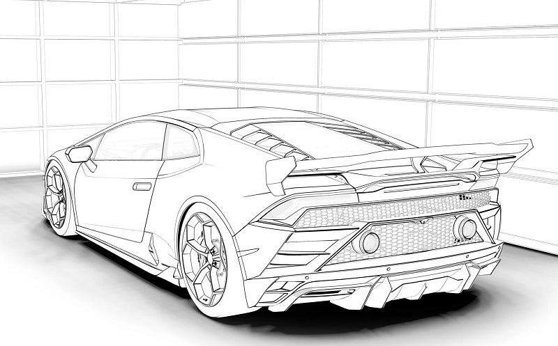 Tranh tô màu xe Lamborghini dành cho bé 6 tuổi