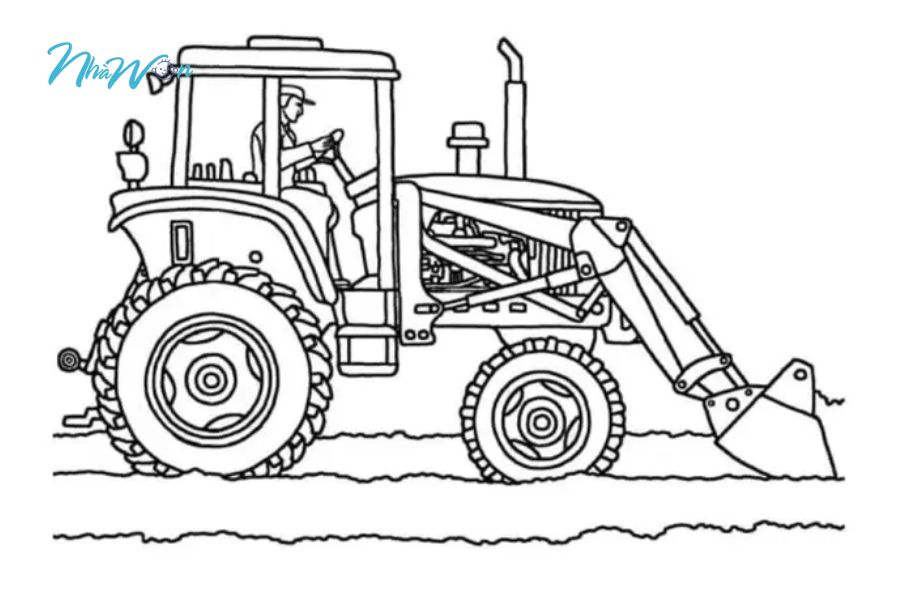 Tranh tô màu máy xúc cho các hoạt động