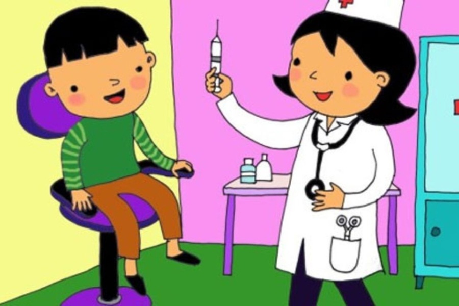 Tranh tô màu nghề nghiệp bác sĩ
