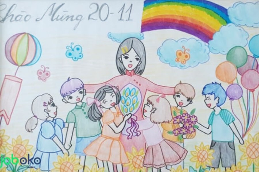 Tranh tô màu nghề nghiệp nhà giáo