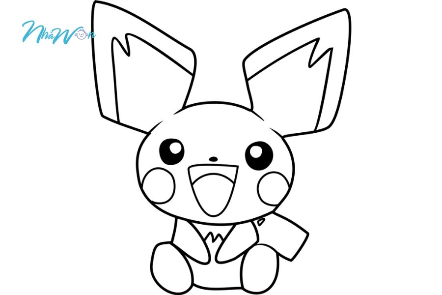 Tranh tô màu pikachu chibi