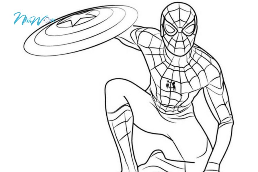 Tranh tô màu spider man 2 tuổi