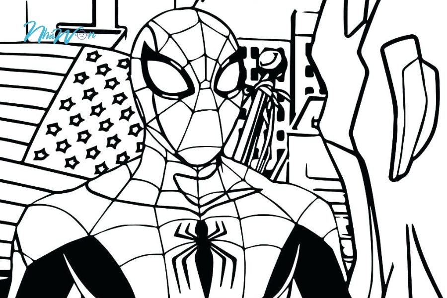 Tranh tô màu spider man đẹp