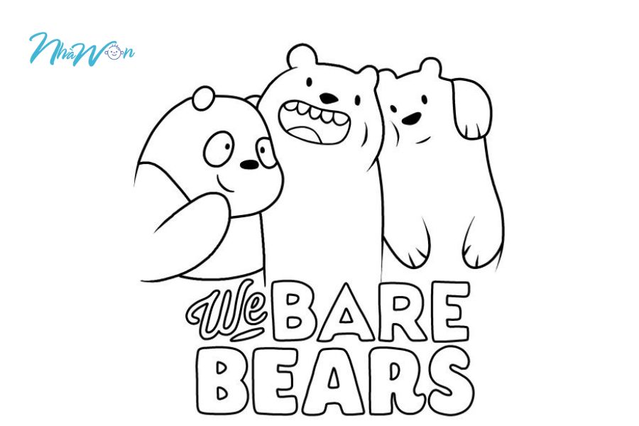 Tranh tô màu we bare bears 4 tuổi